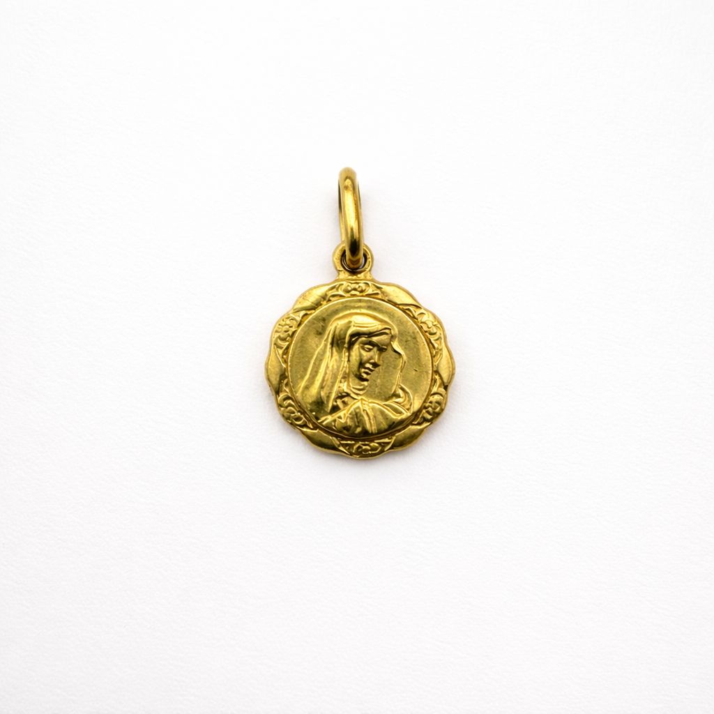 DIJE RELIGIOSO DOBLE FAZ EN ORO 18K IMPORTADO ITALIANO