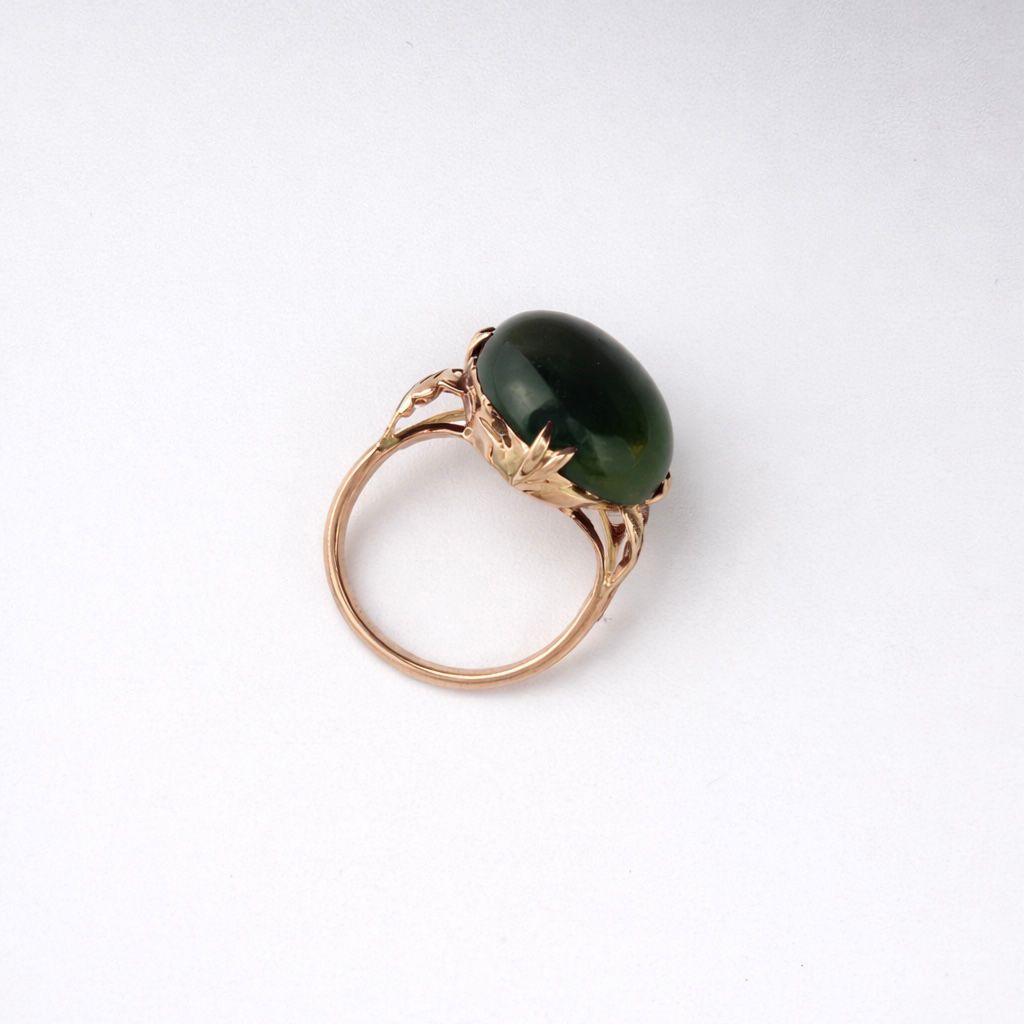 ANILLO ART DECO EN ORO 18K C/ JADE