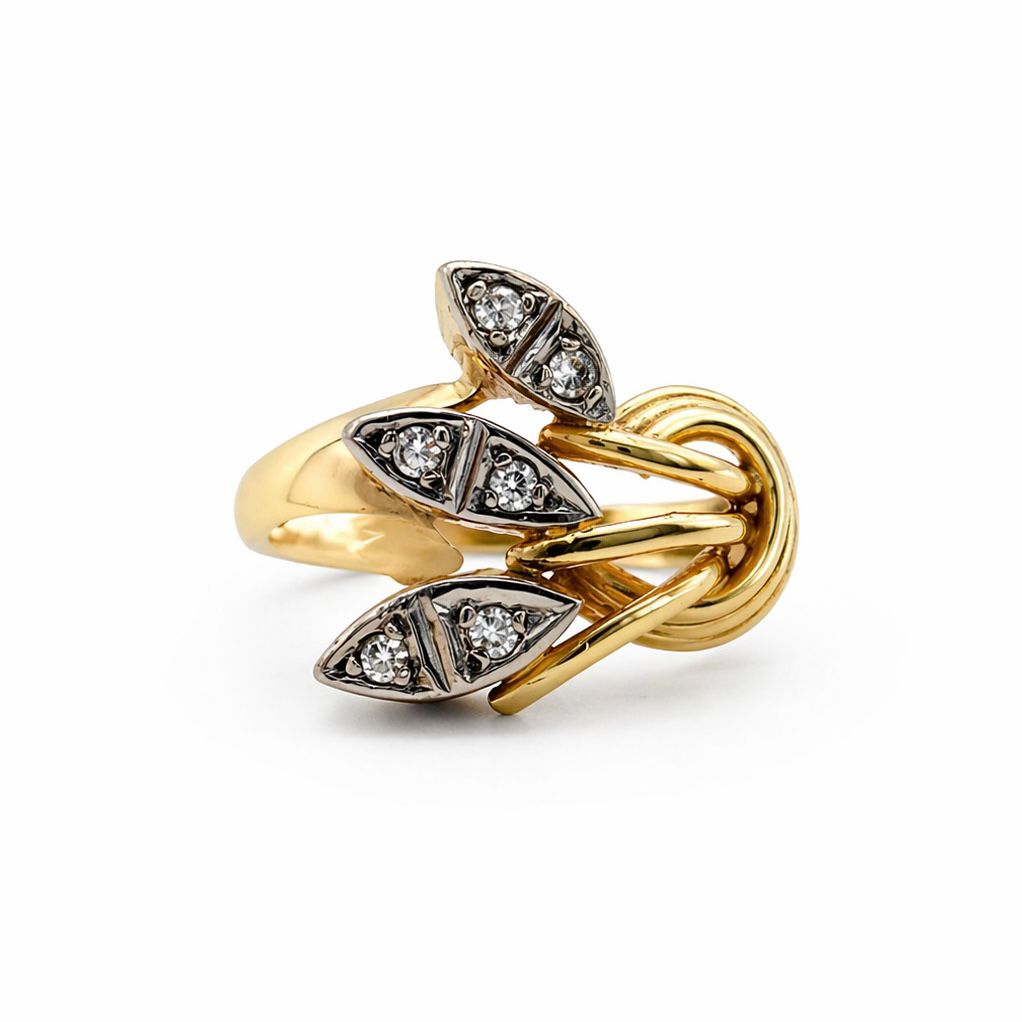 ANILLO DE ORO 18K ESTILO BOUQUET VINTAGE