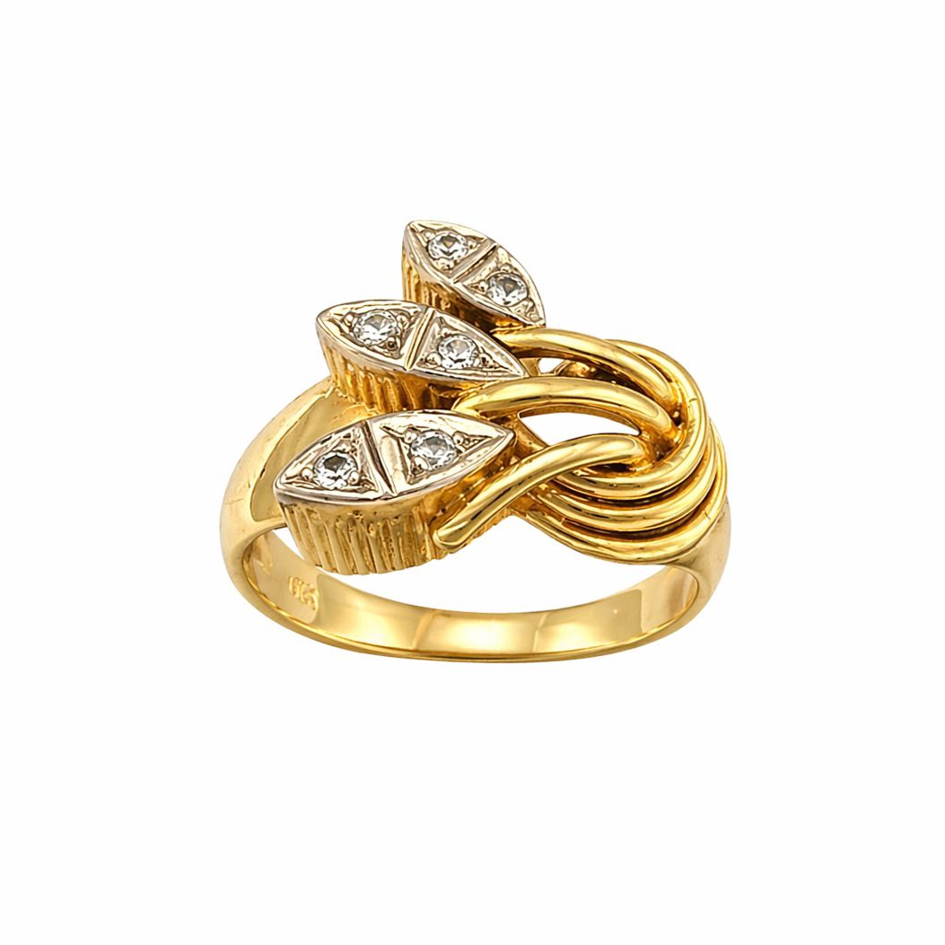 ANILLO DE ORO 18K ESTILO BOUQUET VINTAGE