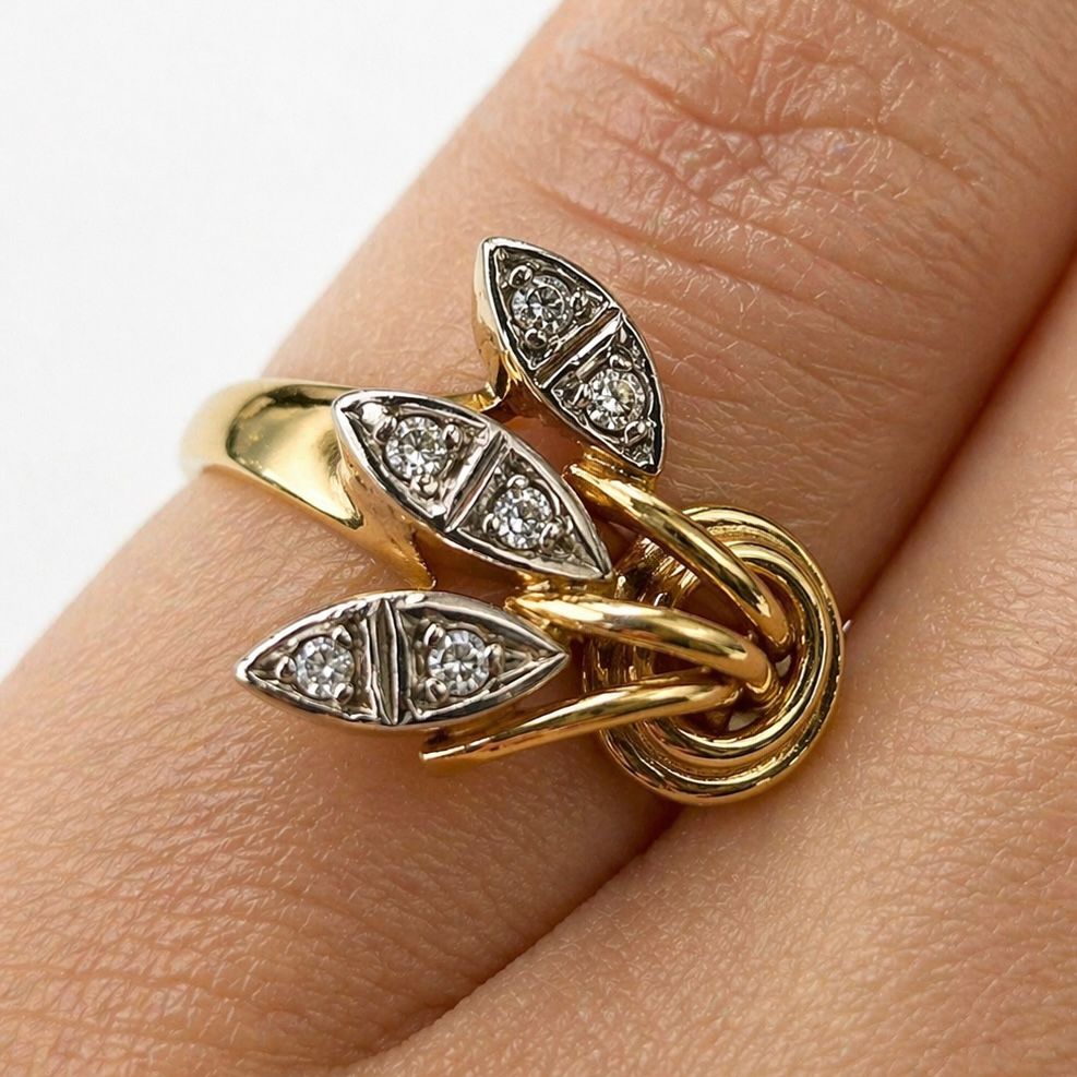 ANILLO DE ORO 18K ESTILO BOUQUET VINTAGE