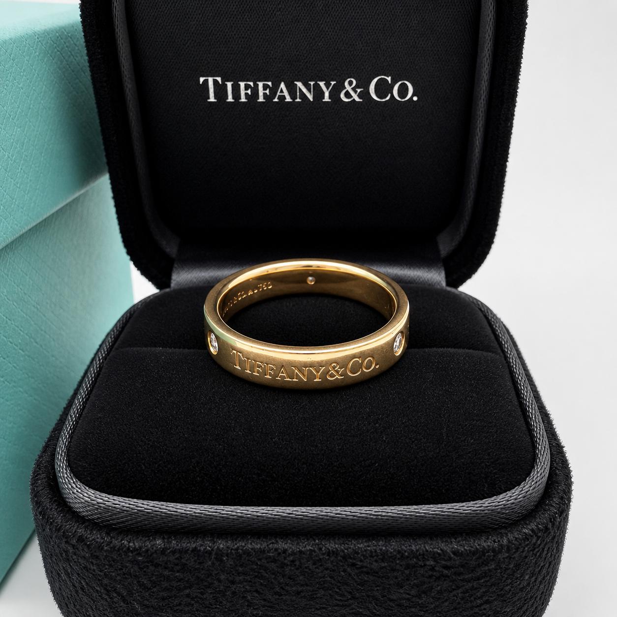 ANILLO TIFFANY & CO. BAND EN ORO ROSA 18K CON BRILLANTES