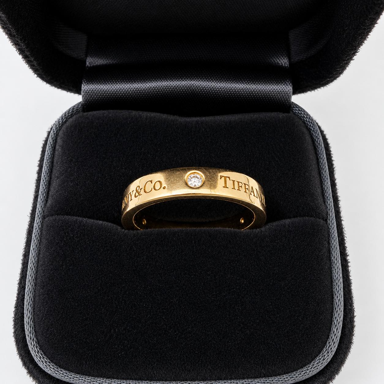 ANILLO TIFFANY & CO. BAND EN ORO ROSA 18K CON BRILLANTES