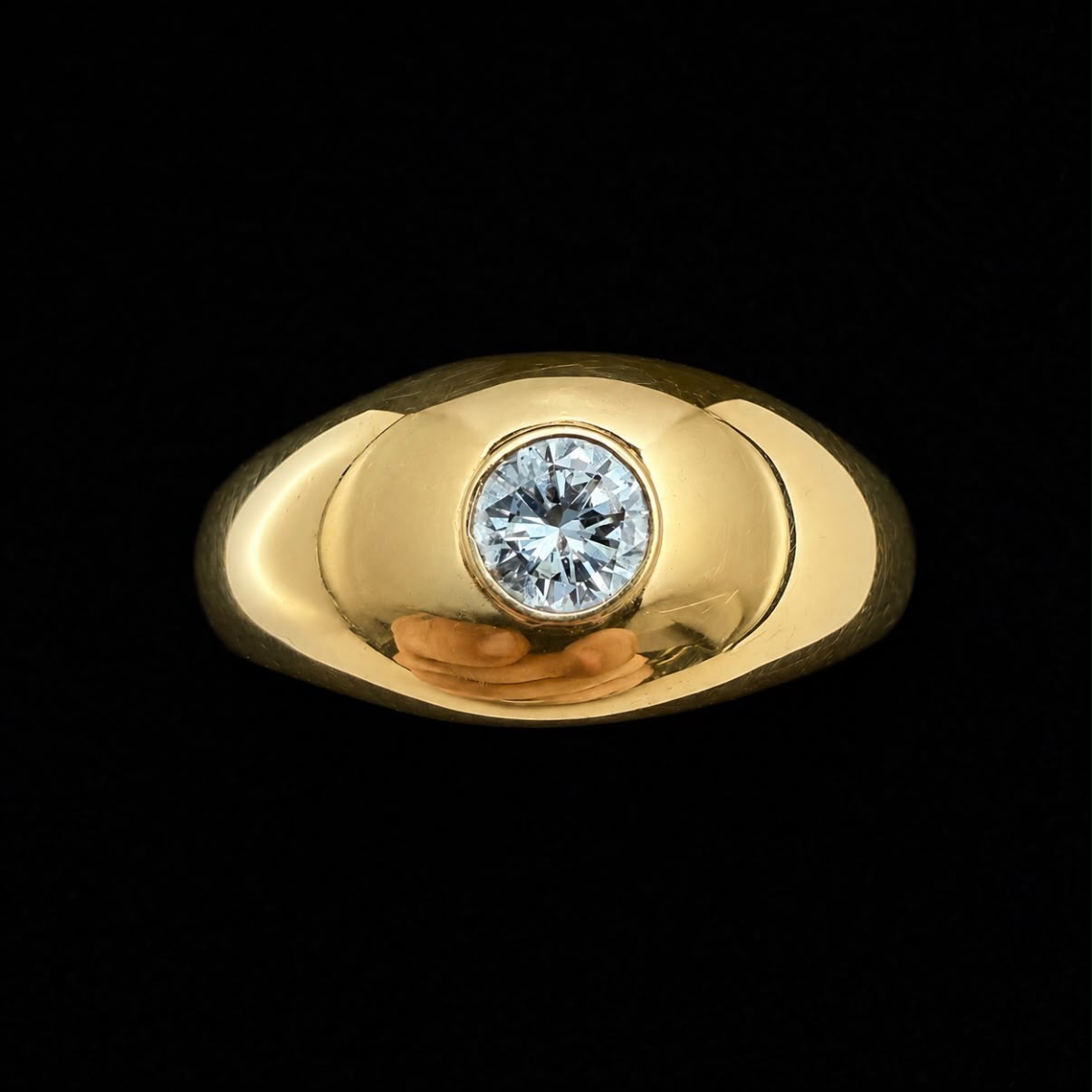 ANILLO CHEVALIER CON BRILLANTE EN ORO 18 KILATES
