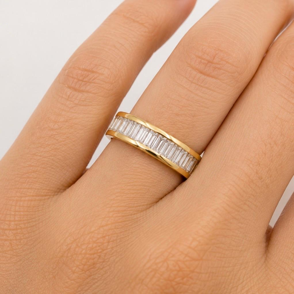 ANILLO EN ORO 18K CON BRILLANTES TALLA BAGUETTE