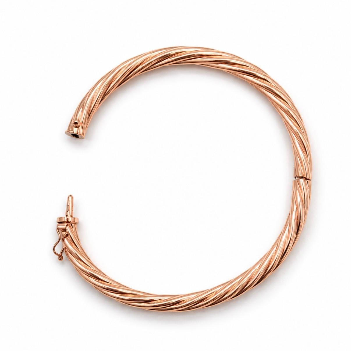 PULSERA ESCLAVA TORSIONADA EN ORO ROSA 18K
