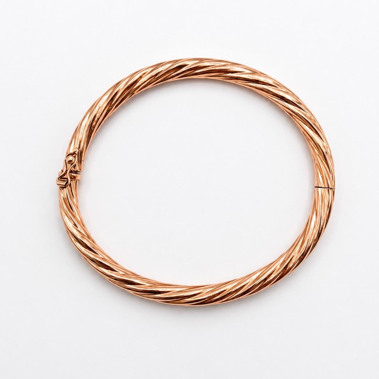 PULSERA ESCLAVA TORSIONADA EN ORO ROSA 18K
