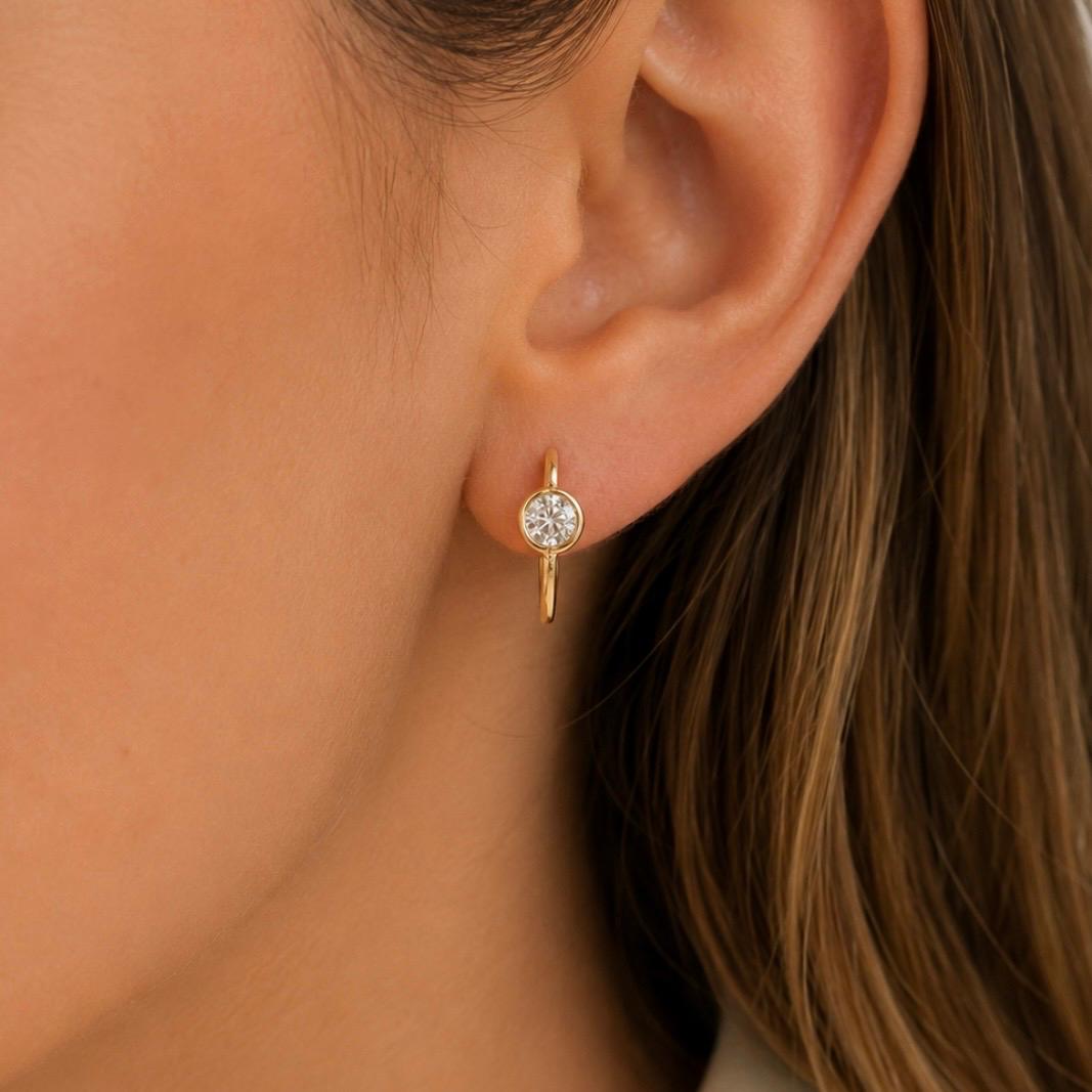 AROS ARGOLLA CON CIRCÓN EN ORO 18K