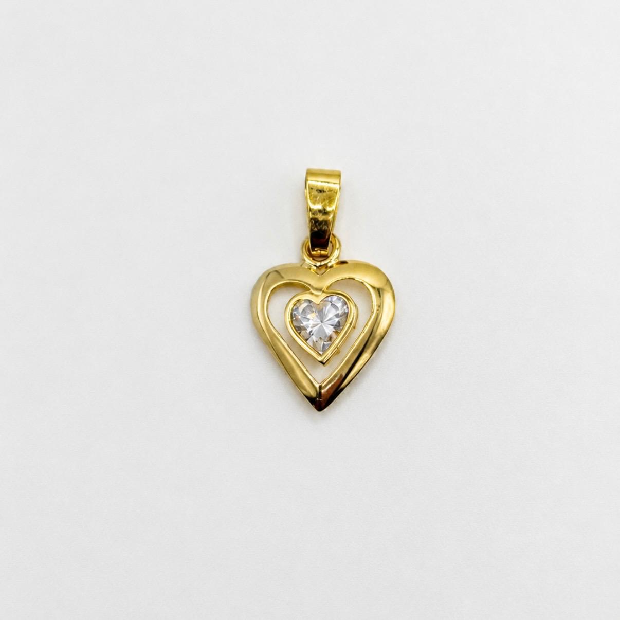 DIJE CORAZÓN EN ORO 18K CON CIRCÓN