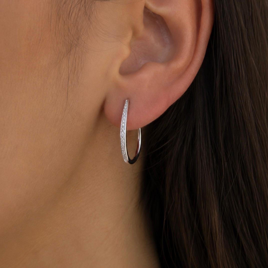 AROS COLGANTES EN ORO BLANCO 18K CON BRILLANTES