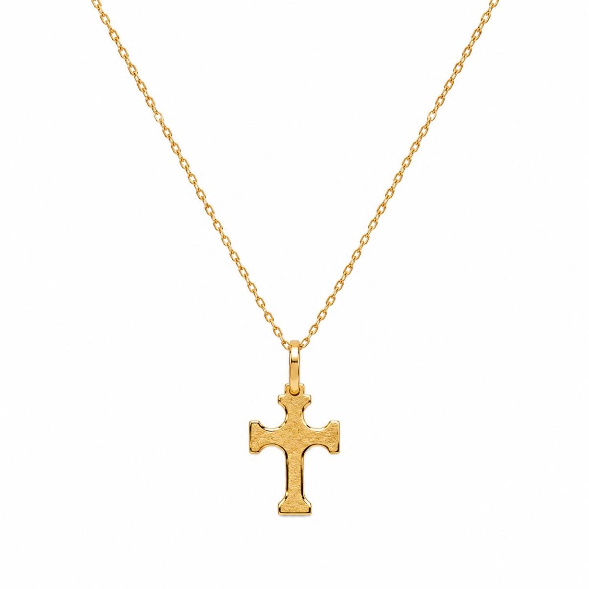 CONJUNTO DE CADENA IMPORTADA Y CRUZ EN ORO 18K