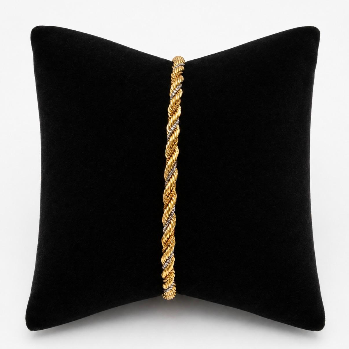 CONJUNTO CORDÓN TRICOLOR EN ORO 18K