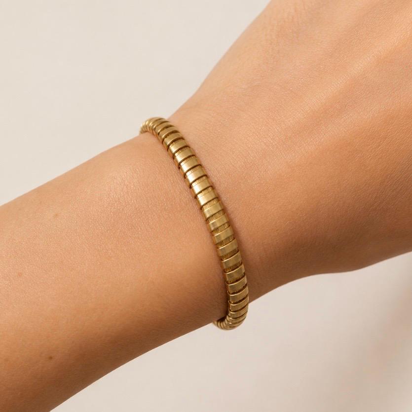 PULSERA FLEXIBLE ARTICULADA EN ORO AMARILLO 18K