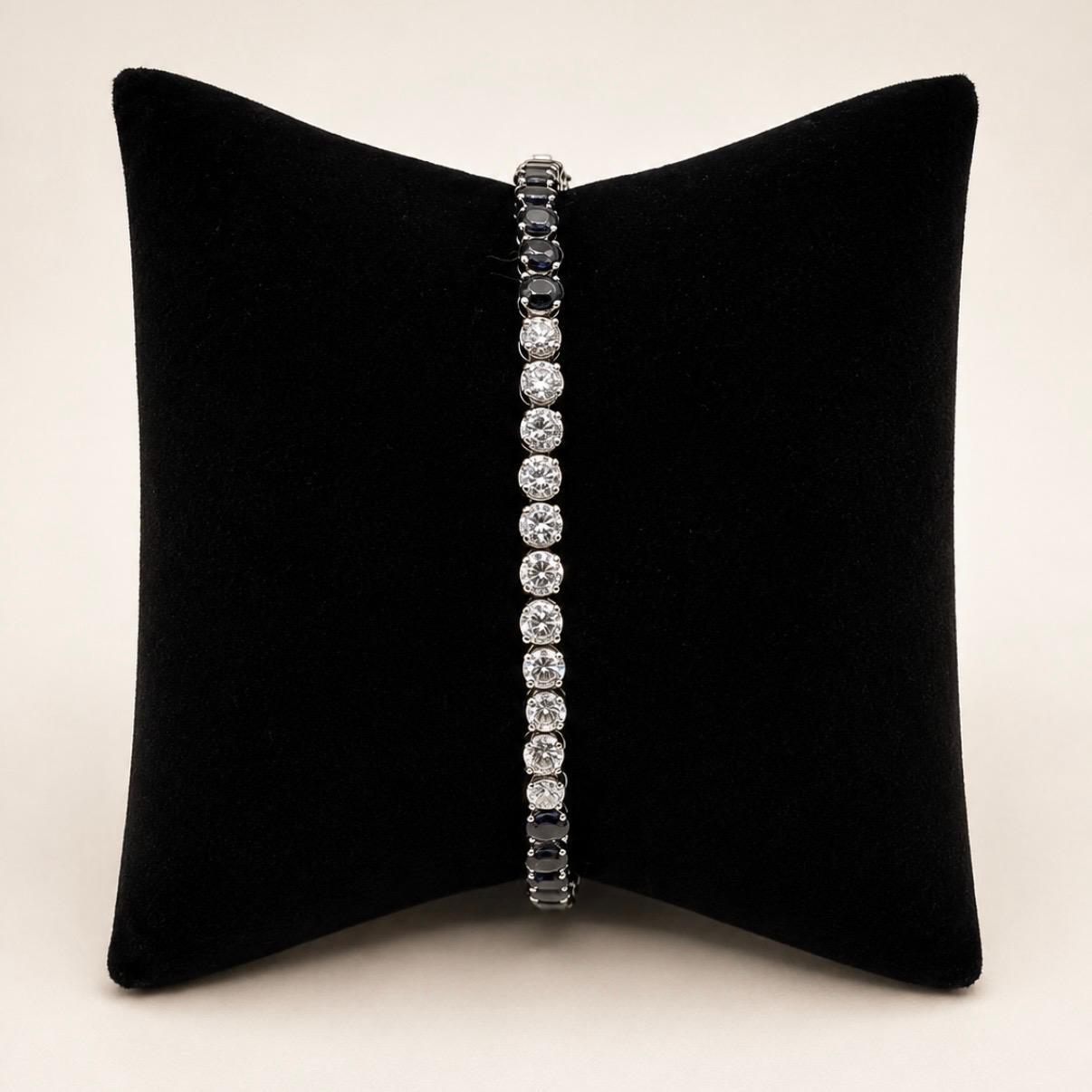CONJUNTO IMPERIAL DE ZAFIROS Y BRILLANTES EN ORO BLANCO 18K